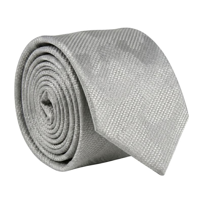 Emporio Armani Silver Gray Silk Tie